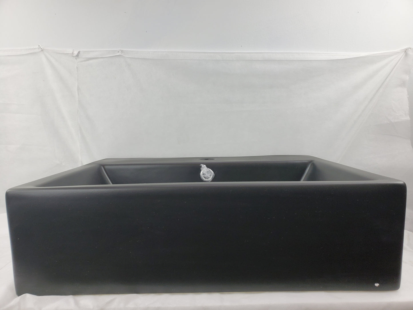 20.9-in. x 16.5-in. Rectangle Bathroom Vessel Sink Black Enamel Glaze