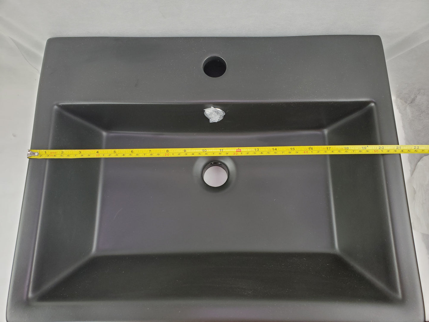 20.9-in. x 16.5-in. Rectangle Bathroom Vessel Sink Black Enamel Glaze