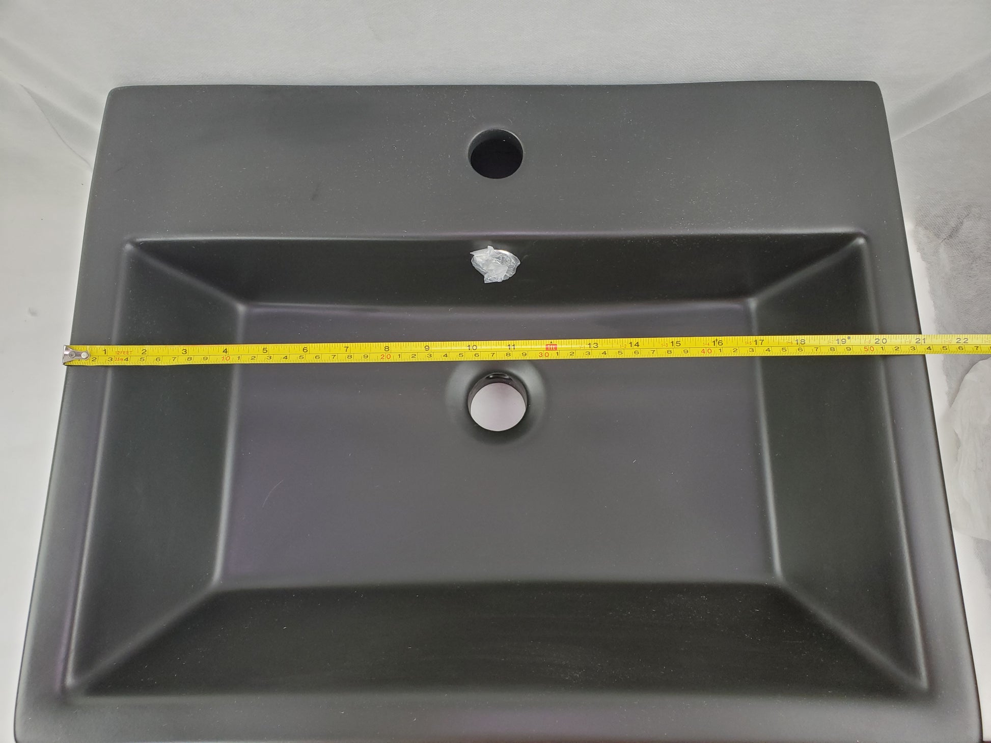 20.9-in. x 16.5-in. Rectangle Bathroom Vessel Sink Black Enamel Glaze