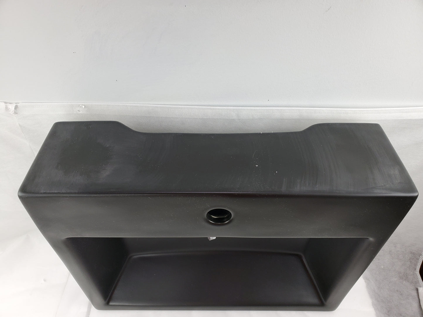 20.9-in. x 16.5-in. Rectangle Bathroom Vessel Sink Black Enamel Glaze