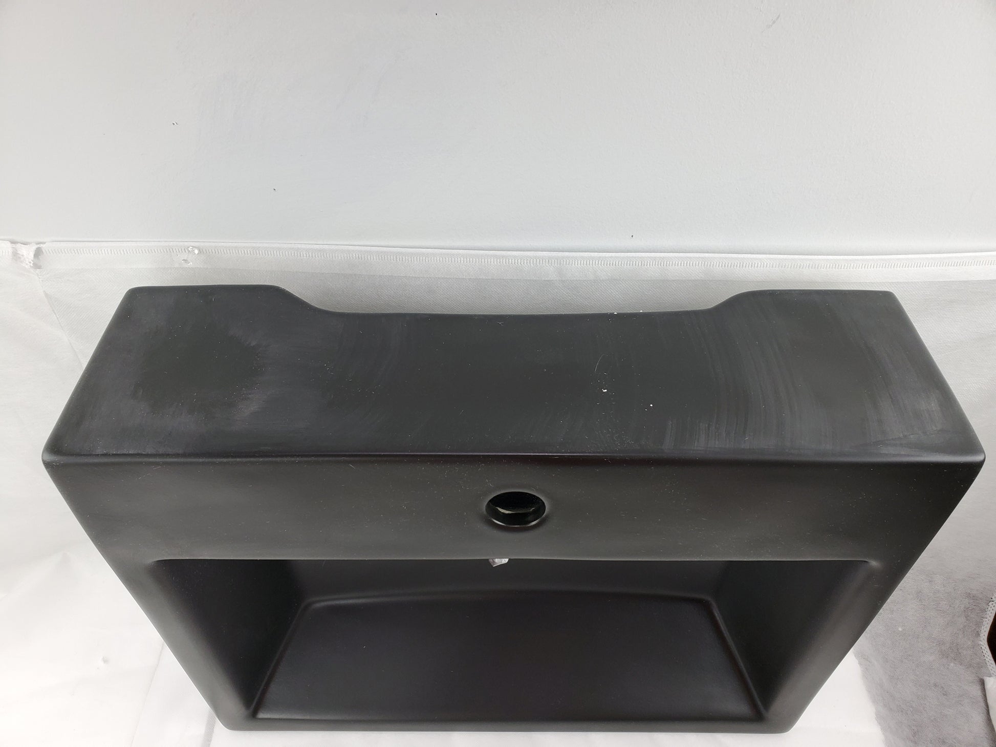 20.9-in. x 16.5-in. Rectangle Bathroom Vessel Sink Black Enamel Glaze