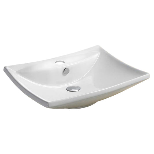 23.8-in. x 17.9-in. Rectangle Bathroom Vessel Sink White Enamel Glaze