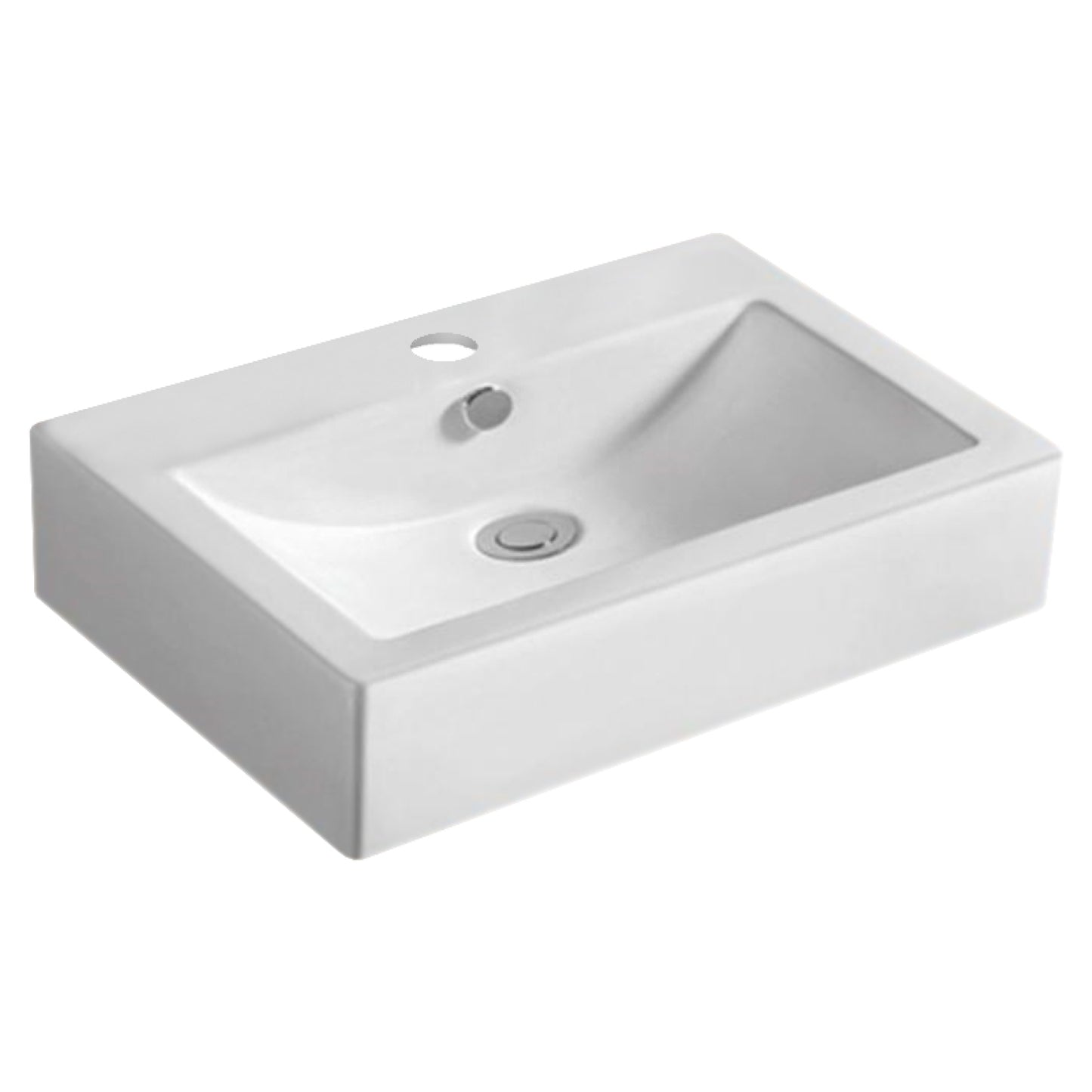 23.6-in. x 17.3-in. Rectangle Bathroom Vessel Sink White Enamel Glaze