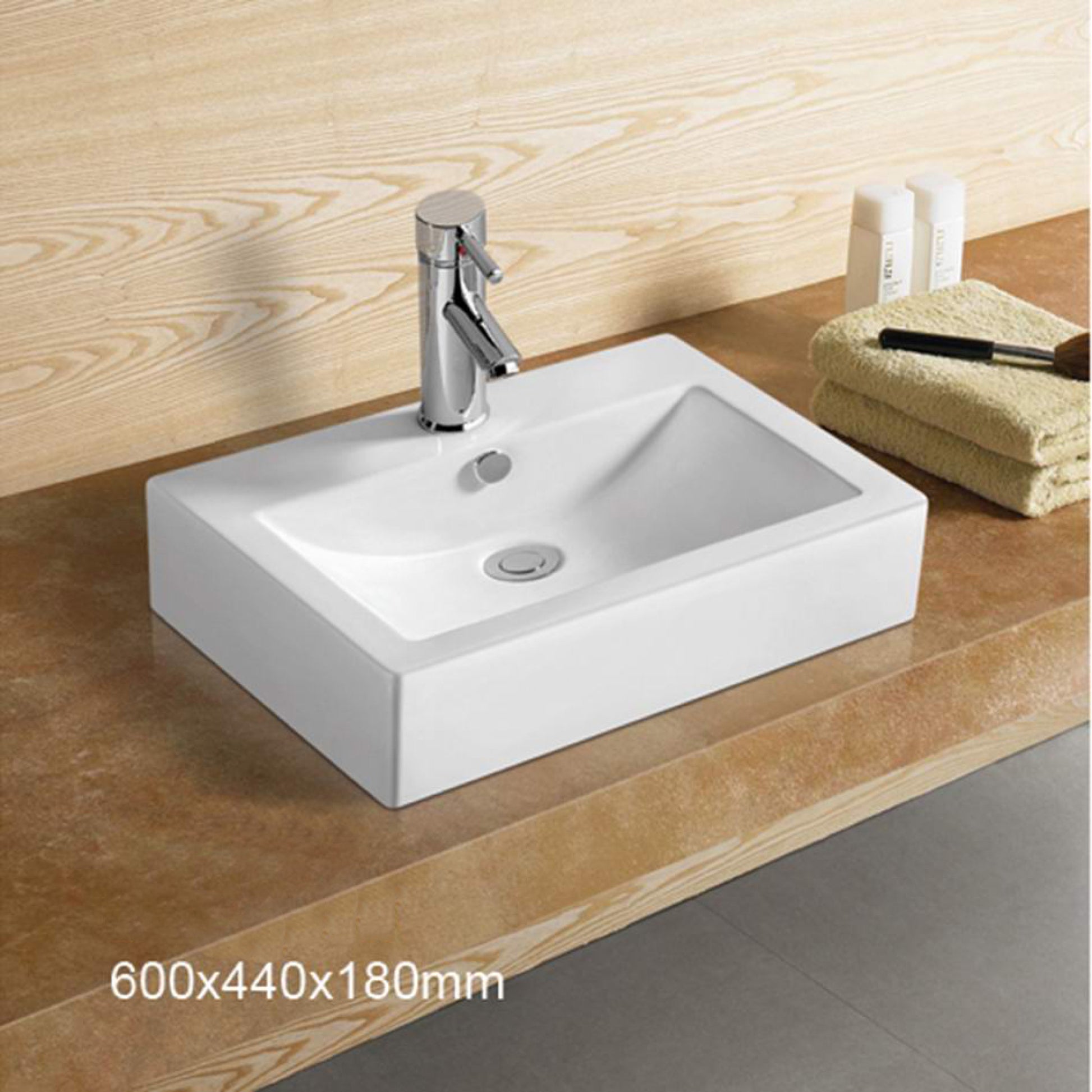 23.6-in. x 17.3-in. Rectangle Bathroom Vessel Sink White Enamel Glaze