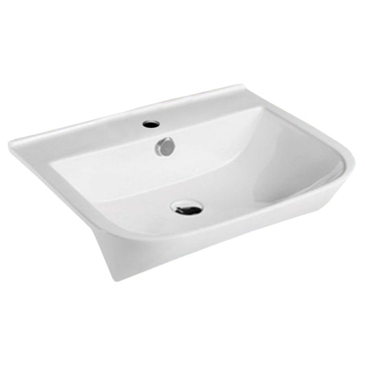 23.6-in. x 18.5-in. Rectangle Bathroom Vessel Sink White Enamel Glaze