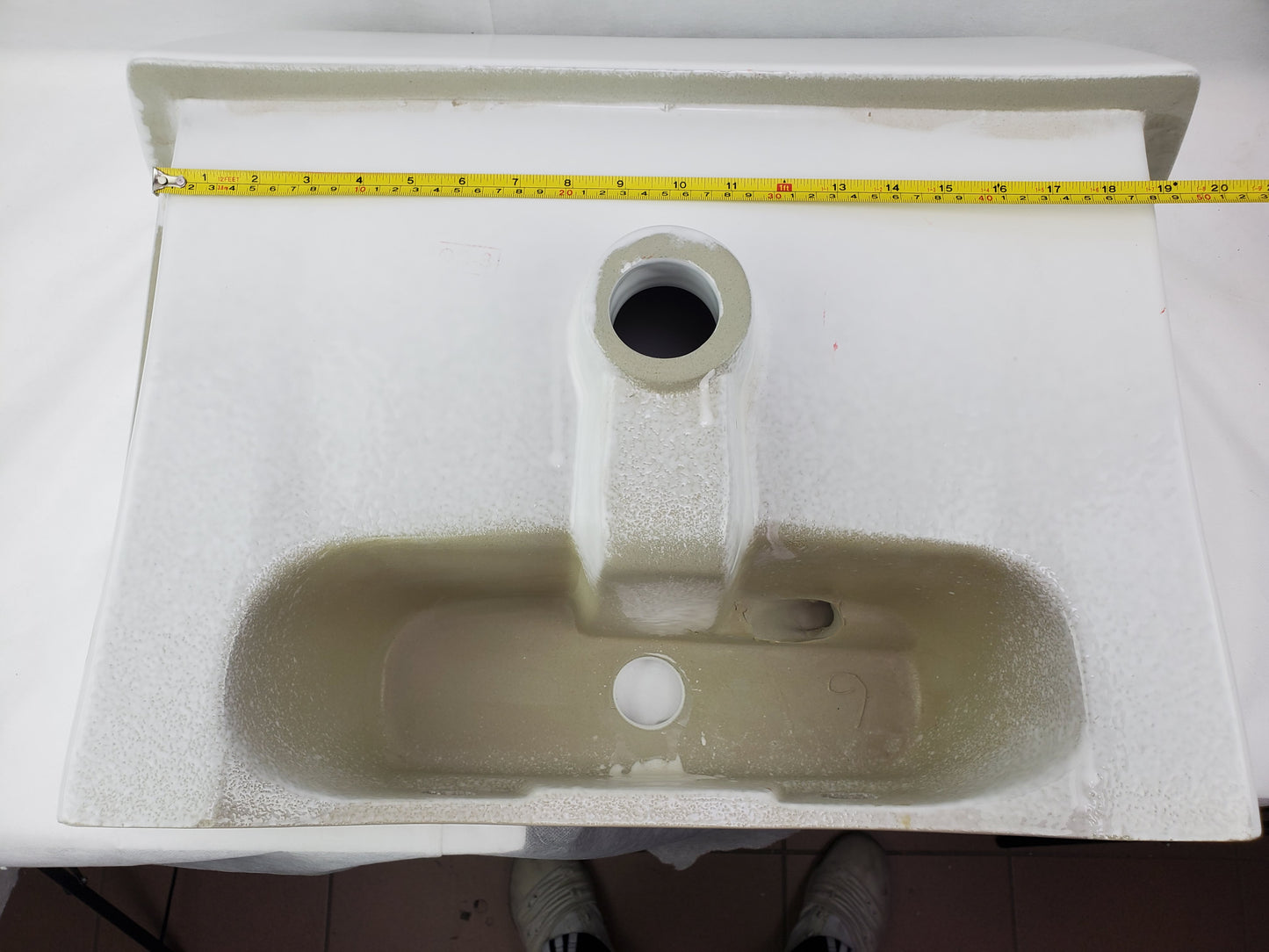 23.6-in. x 18.5-in. Rectangle Bathroom Vessel Sink White Enamel Glaze