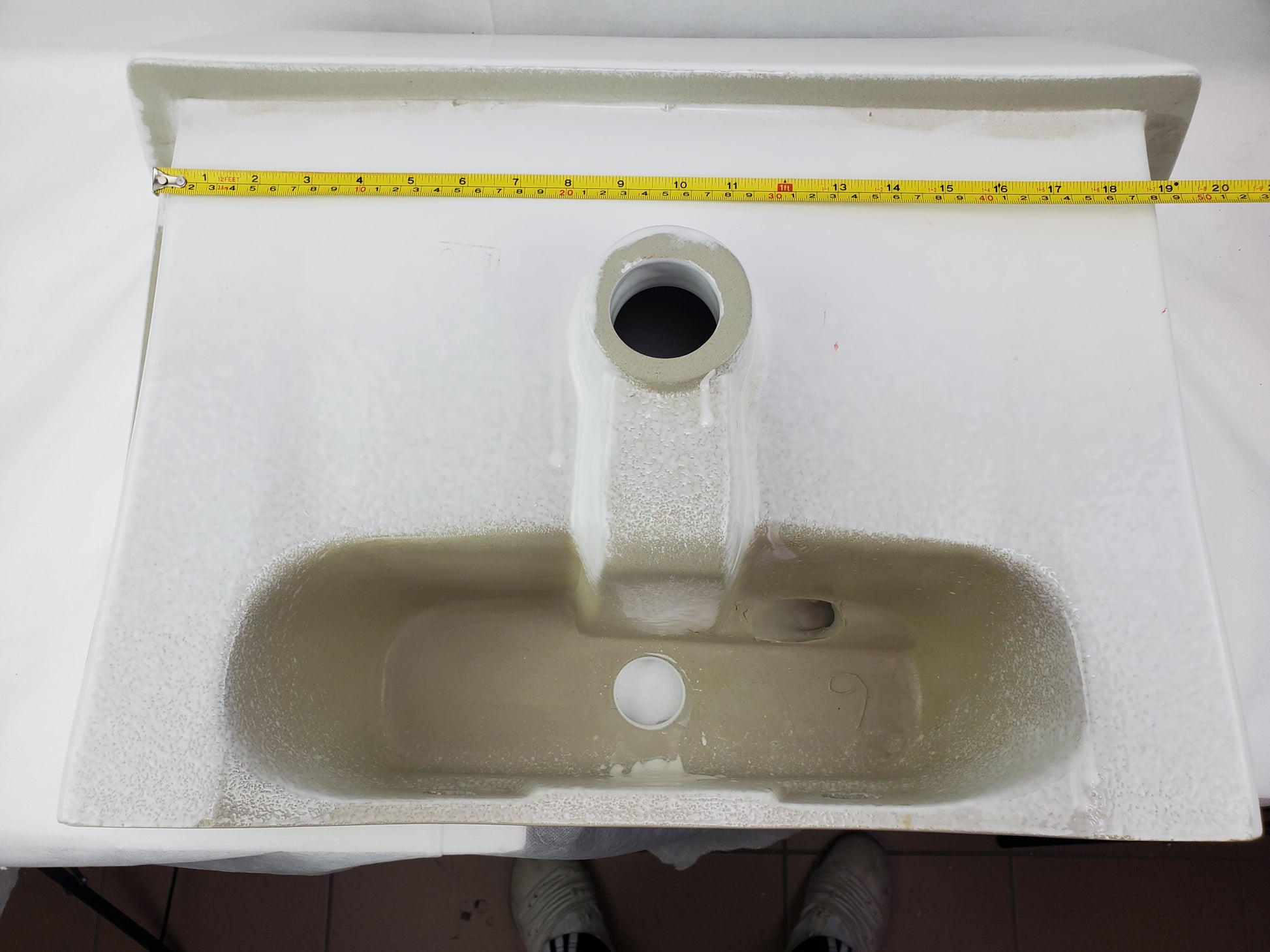 23.6-in. x 18.5-in. Rectangle Bathroom Vessel Sink White Enamel Glaze