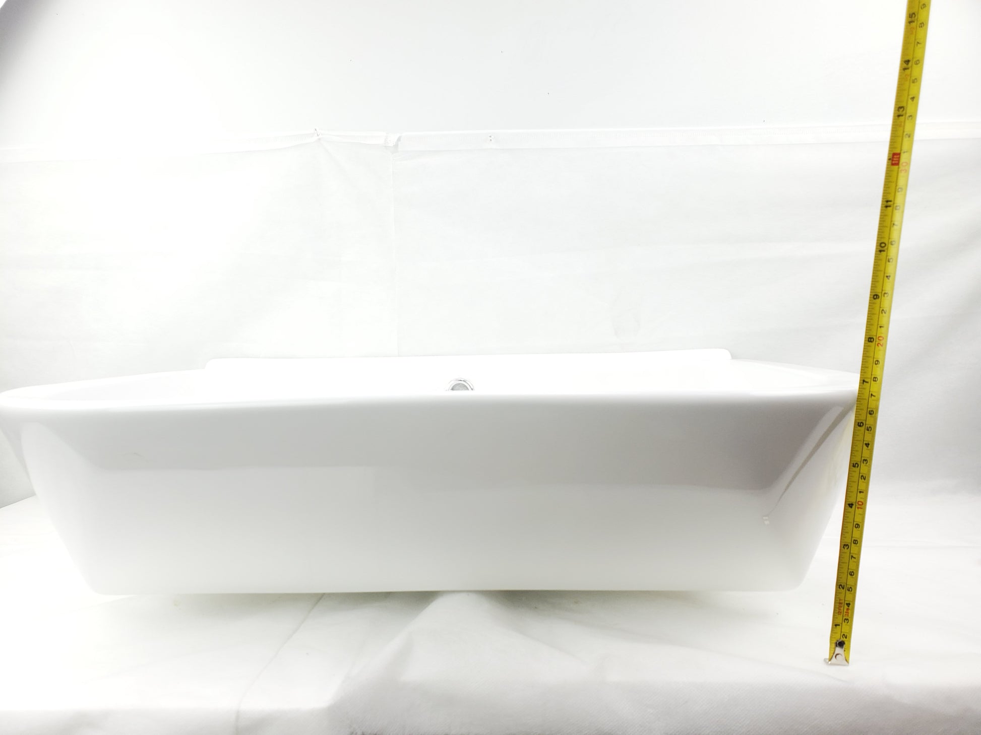 23.6-in. x 18.5-in. Rectangle Bathroom Vessel Sink White Enamel Glaze