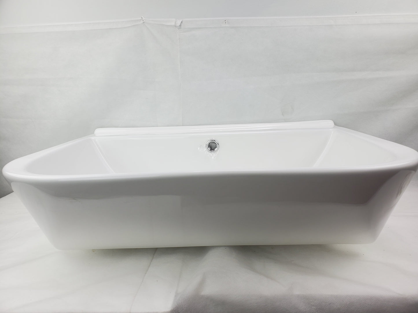 23.6-in. x 18.5-in. Rectangle Bathroom Vessel Sink White Enamel Glaze