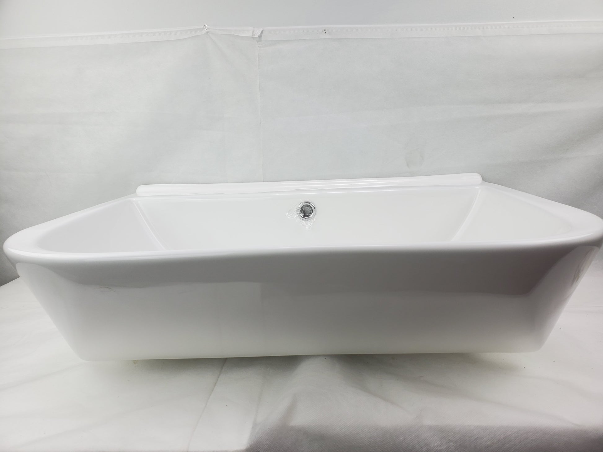 23.6-in. x 18.5-in. Rectangle Bathroom Vessel Sink White Enamel Glaze