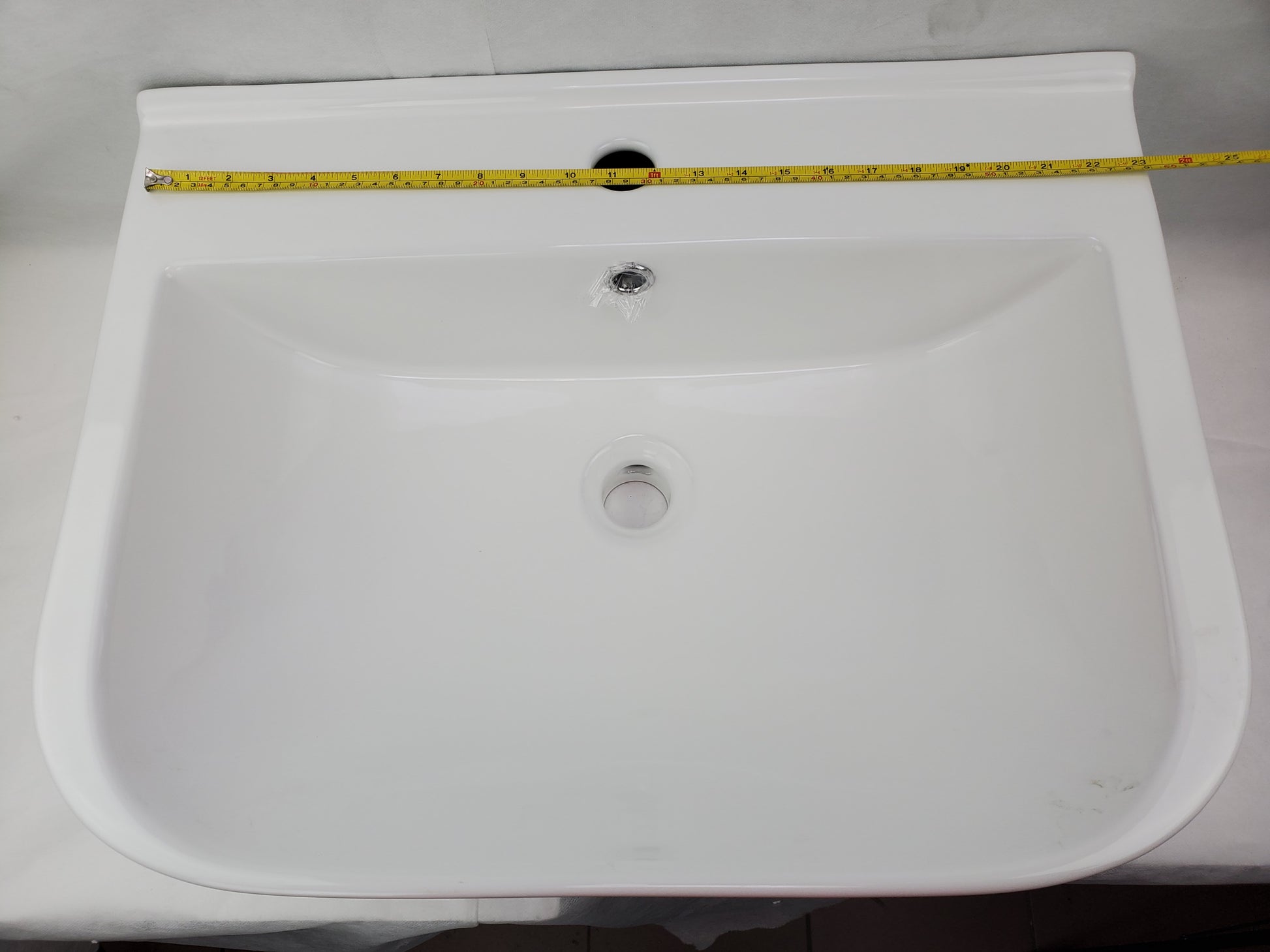 23.6-in. x 18.5-in. Rectangle Bathroom Vessel Sink White Enamel Glaze