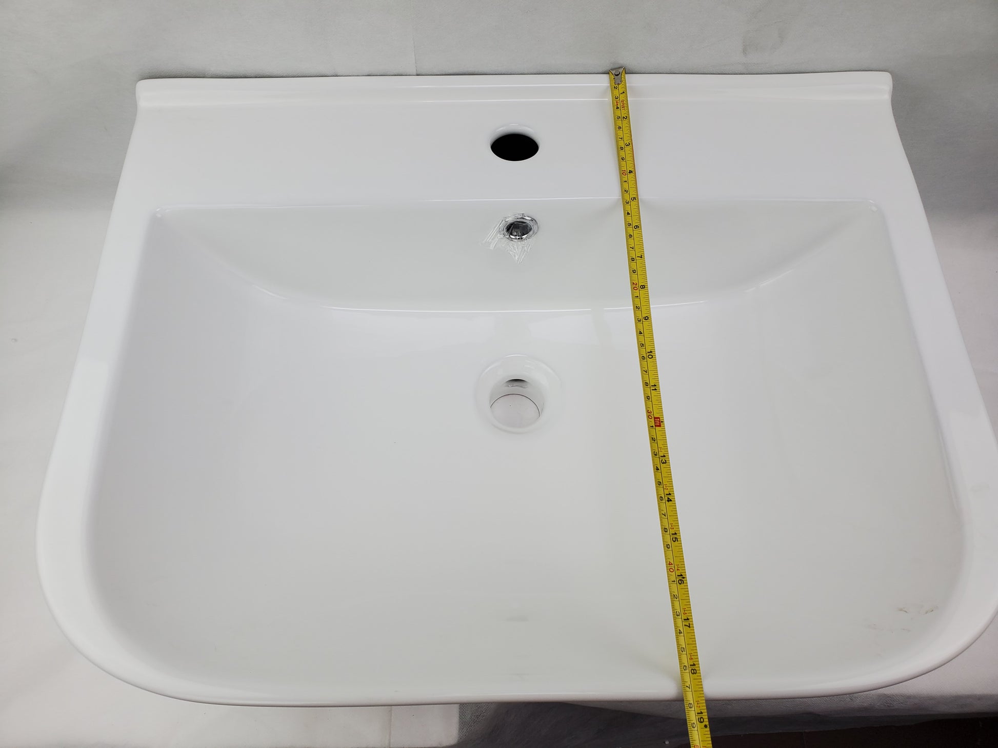 23.6-in. x 18.5-in. Rectangle Bathroom Vessel Sink White Enamel Glaze