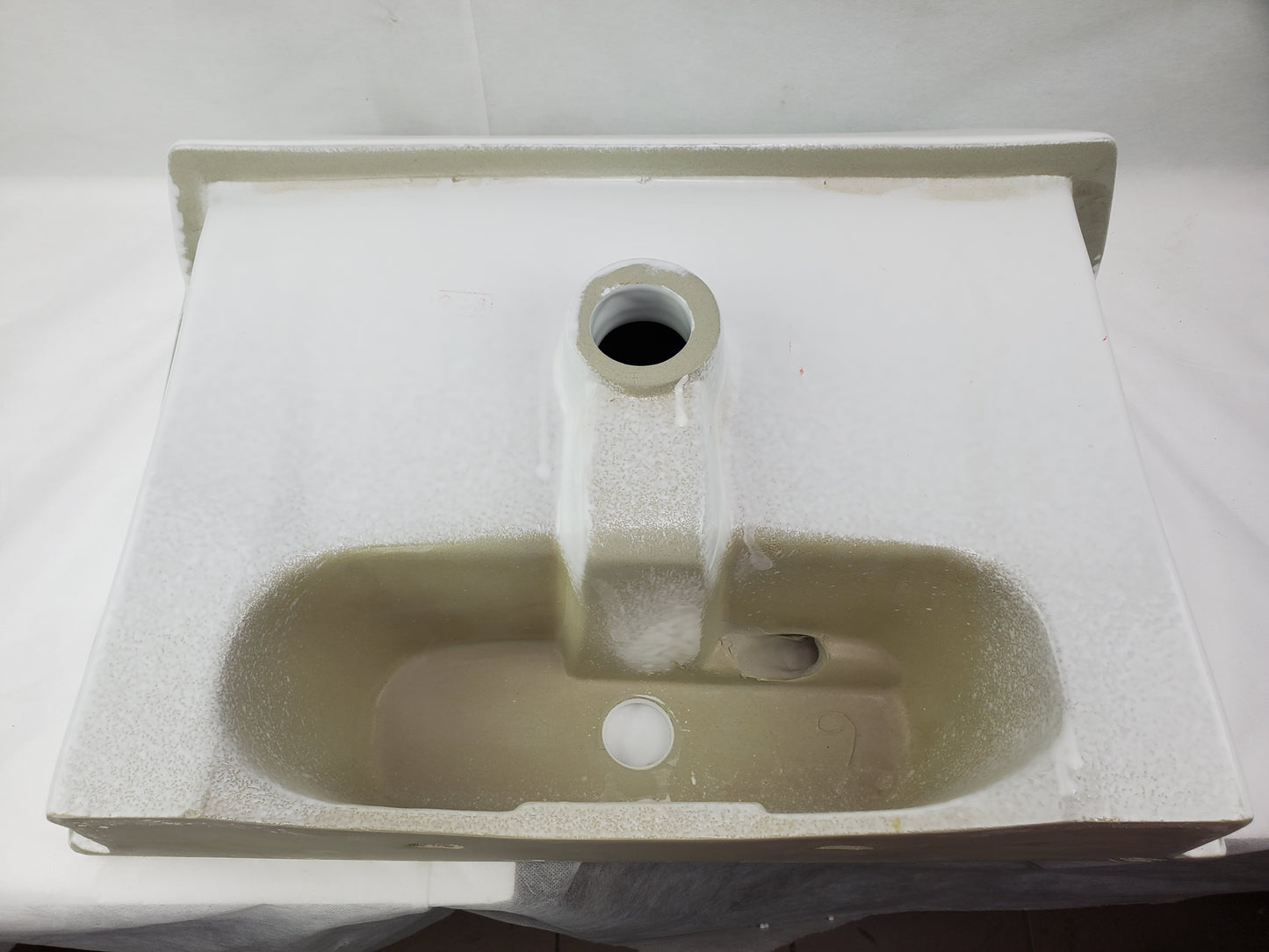 23.6-in. x 18.5-in. Rectangle Bathroom Vessel Sink White Enamel Glaze