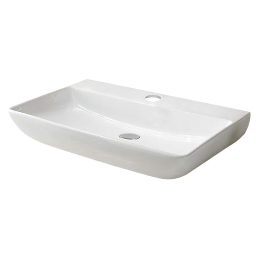 28-in. x 18.3-in. Rectangle Bathroom Vessel Sink White Enamel Glaze