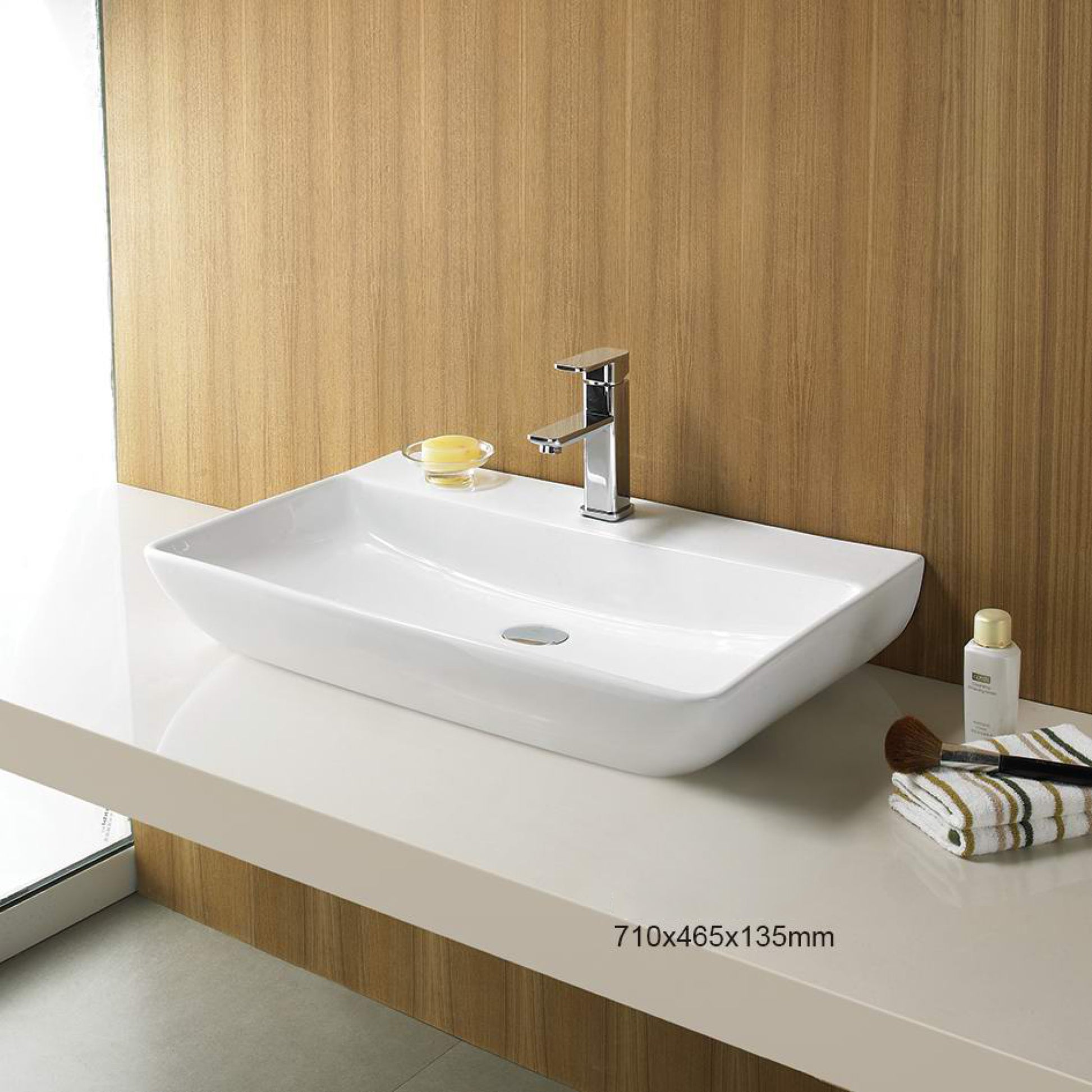 28-in. x 18.3-in. Rectangle Bathroom Vessel Sink White Enamel Glaze