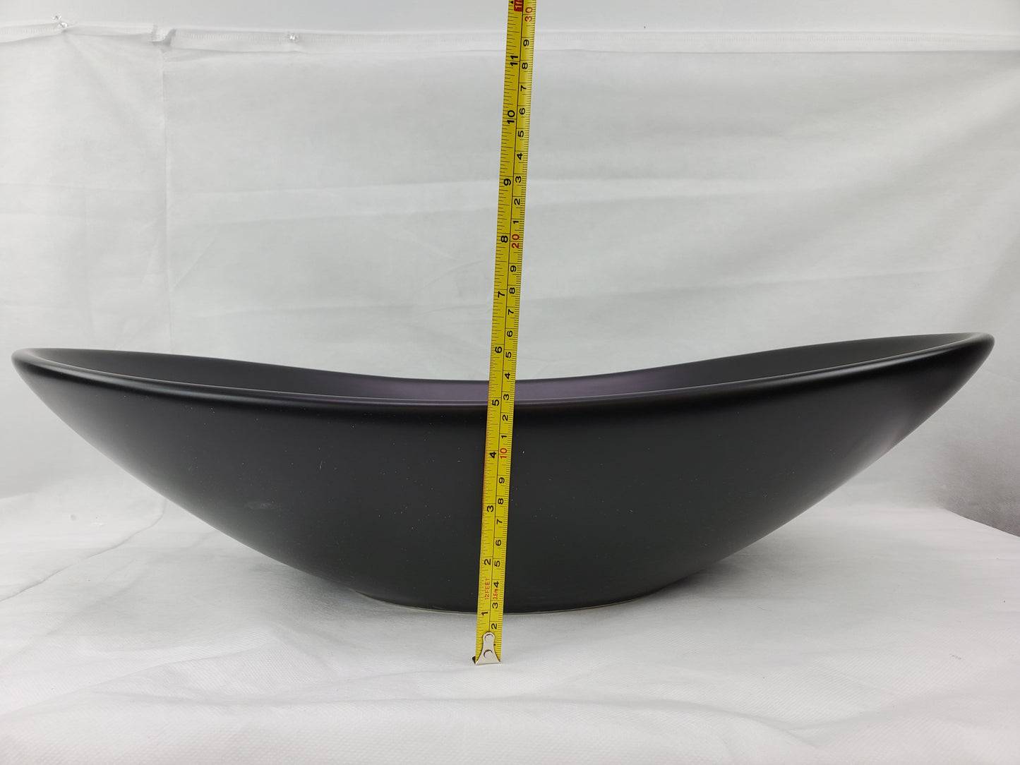 24.2-in. x 14.2-in. Oval Bathroom Vessel Sink Black Enamel Glaze