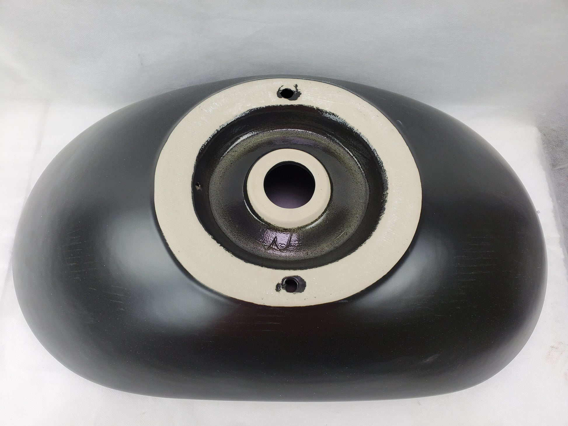 24.2-in. x 14.2-in. Oval Bathroom Vessel Sink Black Enamel Glaze