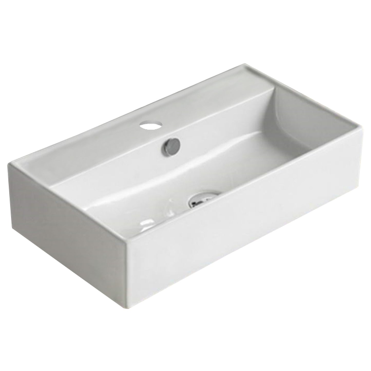 21.7-in. x 12.6-in. Rectangle Bathroom Vessel Sink White Enamel Glaze