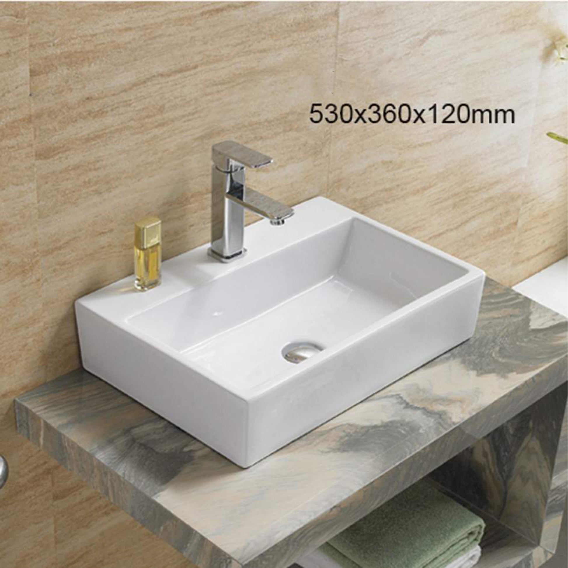 20.9-in. x 14.2-in. Rectangle Bathroom Vessel Sink White Enamel Glaze