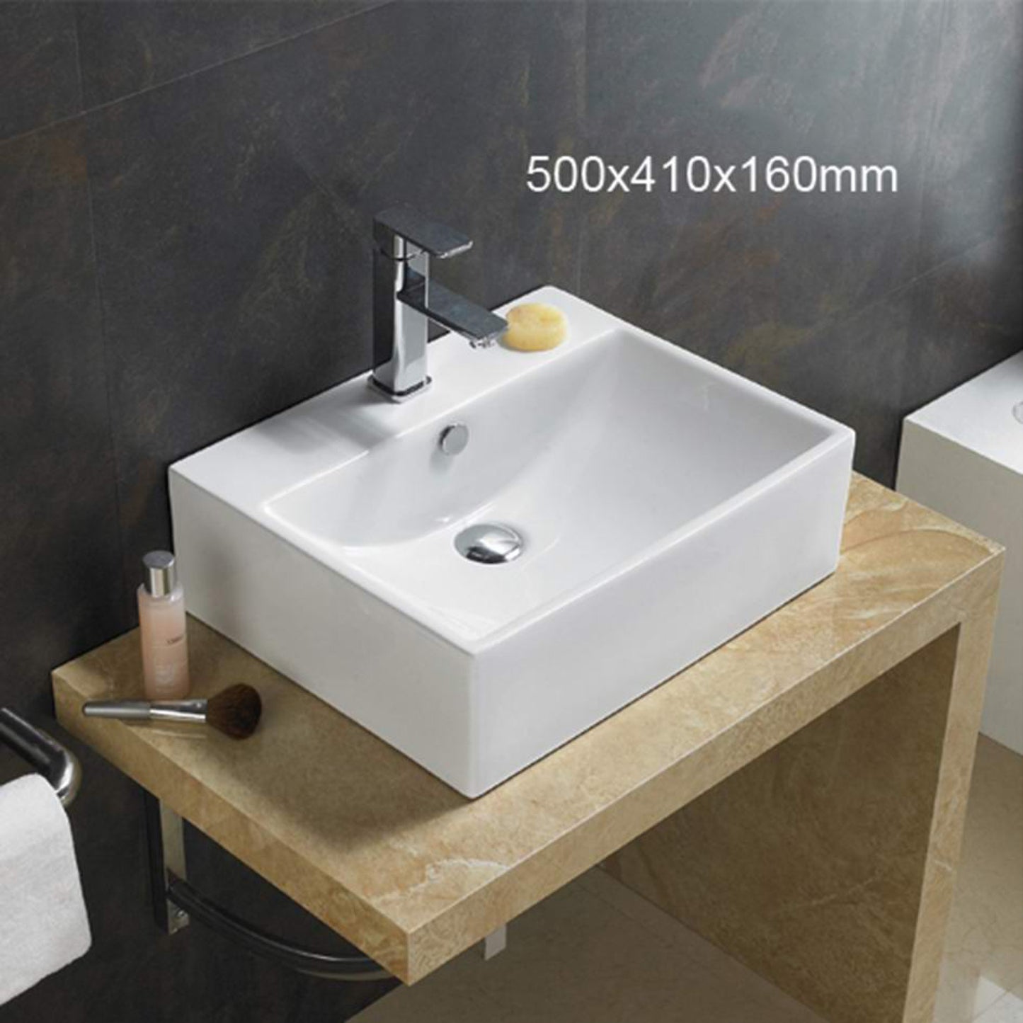 19.7-in. x 16.1-in. Rectangle Bathroom Vessel Sink White Enamel Glaze