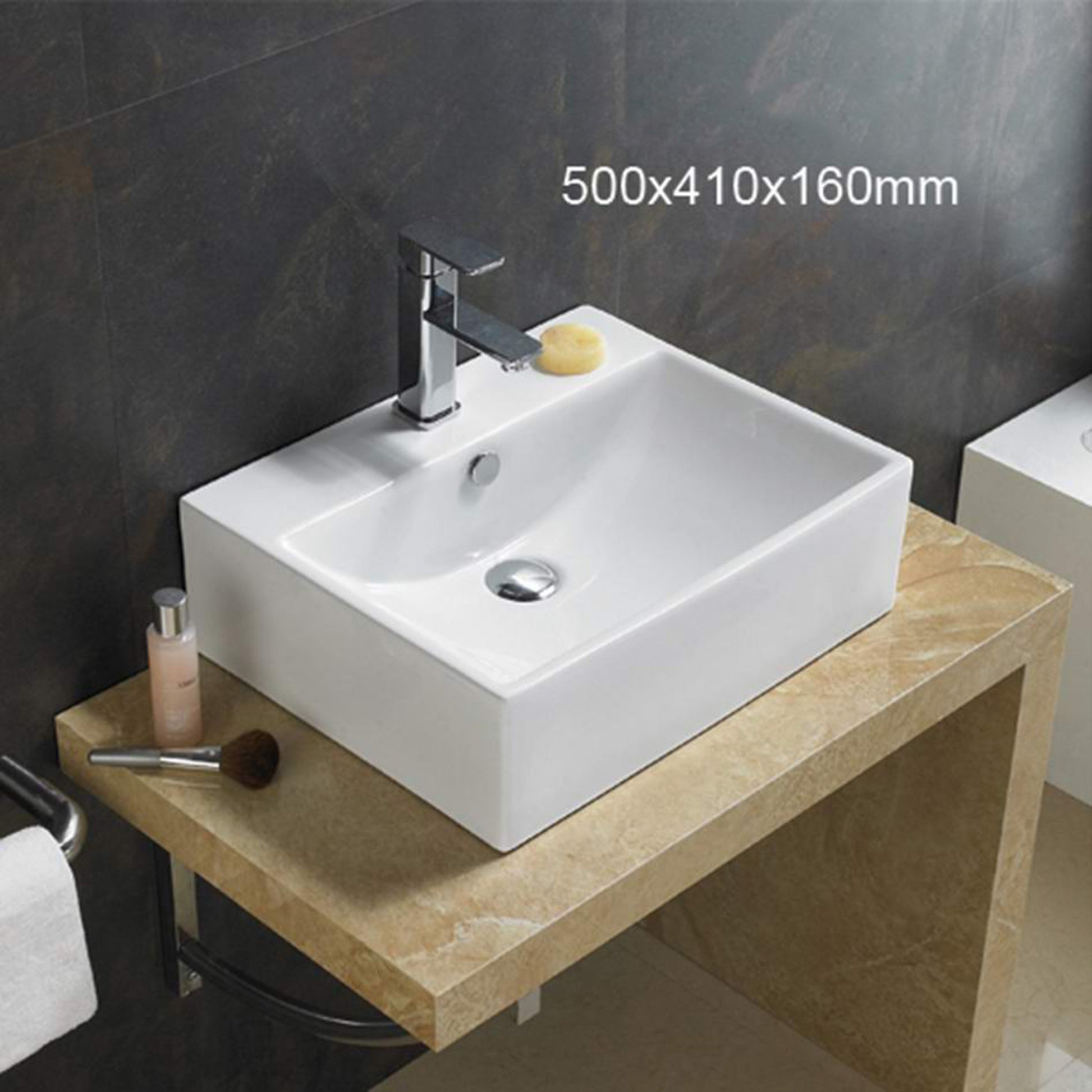 19.7-in. x 16.1-in. Rectangle Bathroom Vessel Sink White Enamel Glaze