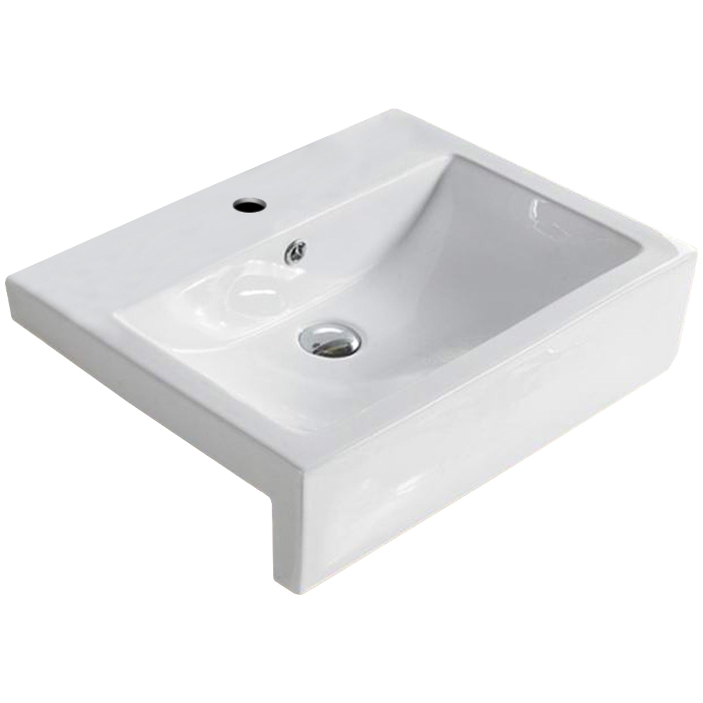 23.6-in. x 17.7-in. Rectangle Bathroom Vessel Sink White Enamel Glaze