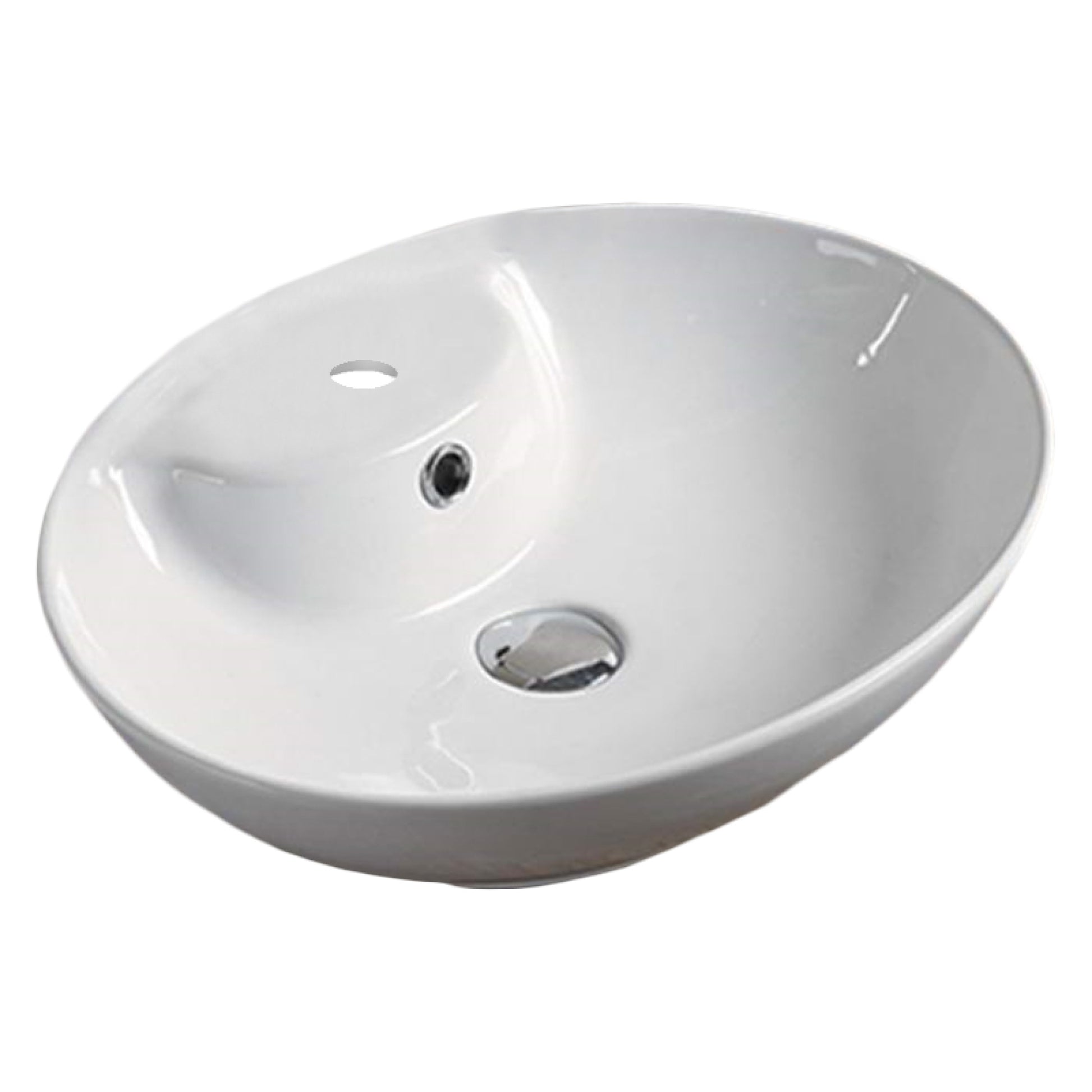 20.1-in. x 15.9-in. Oval Bathroom Vessel Sink White Enamel Glaze