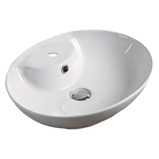 20.1-in. x 15.9-in. Oval Bathroom Vessel Sink White Enamel Glaze