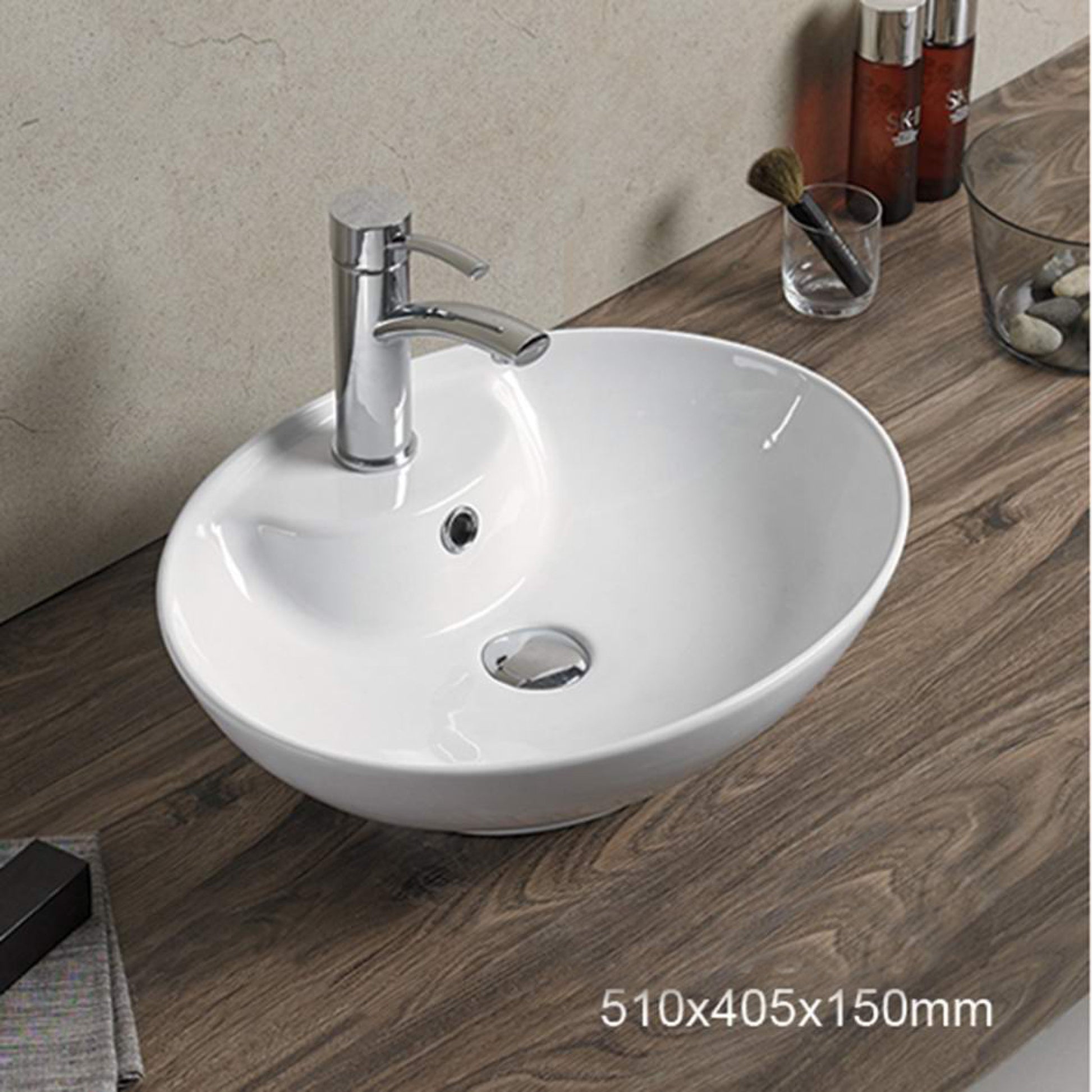 20.1-in. x 15.9-in. Oval Bathroom Vessel Sink White Enamel Glaze
