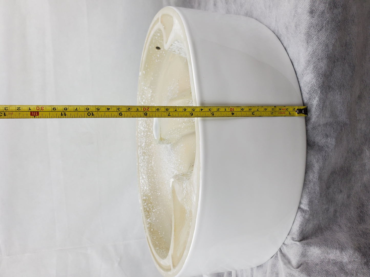 18.3-in. x 18.3-in. Round Bathroom Vessel Sink White Enamel Glaze