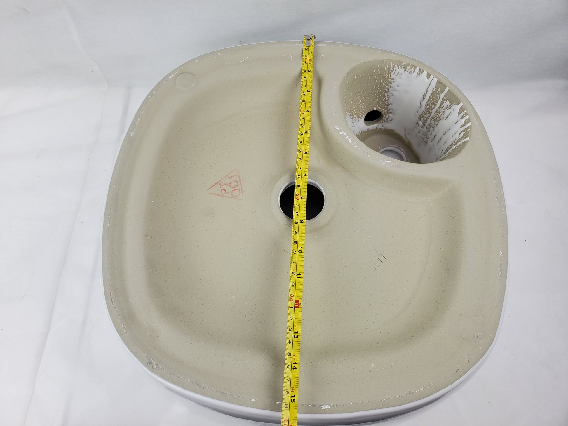 17.3-in. x 17.3-in. Square Bathroom Vessel Sink White Enamel Glaze