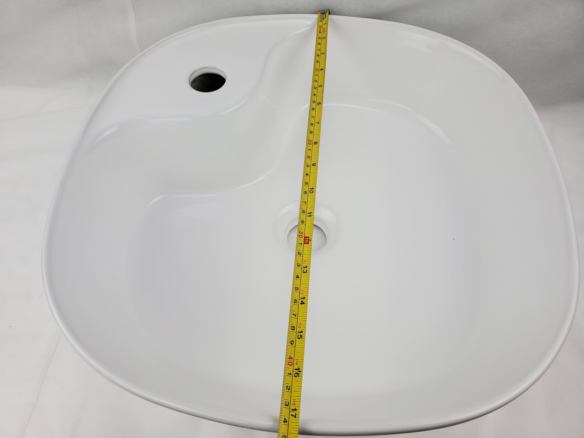 17.3-in. x 17.3-in. Square Bathroom Vessel Sink White Enamel Glaze