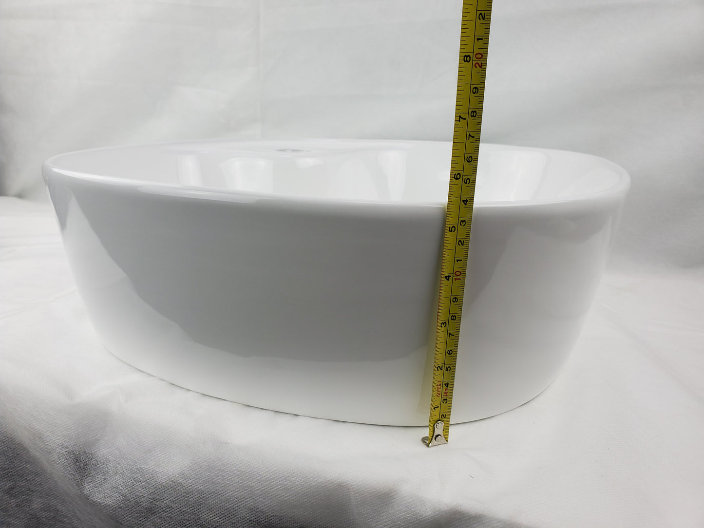 17.3-in. x 17.3-in. Square Bathroom Vessel Sink White Enamel Glaze