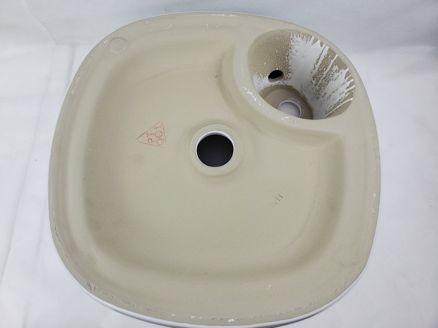 17.3-in. x 17.3-in. Square Bathroom Vessel Sink White Enamel Glaze