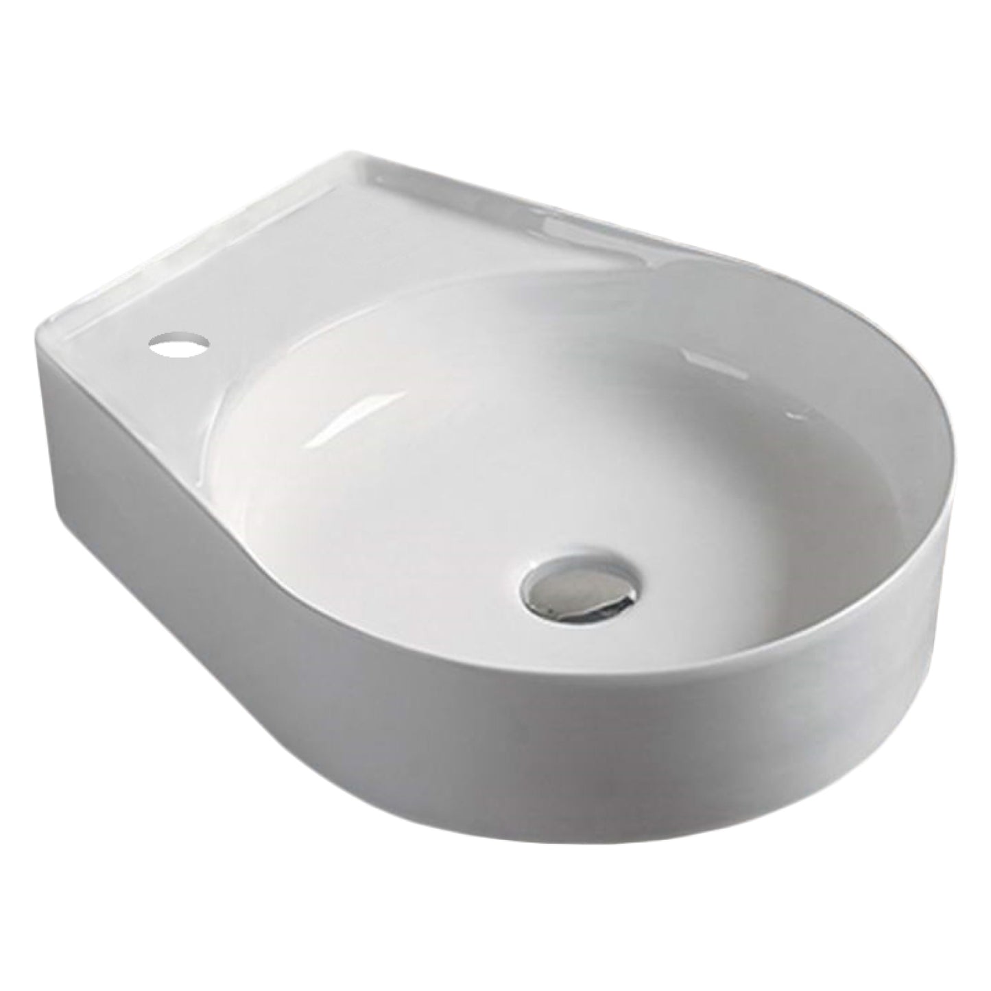 16.1-in. x 20.1-in. Oval Bathroom Vessel Sink White Enamel Glaze