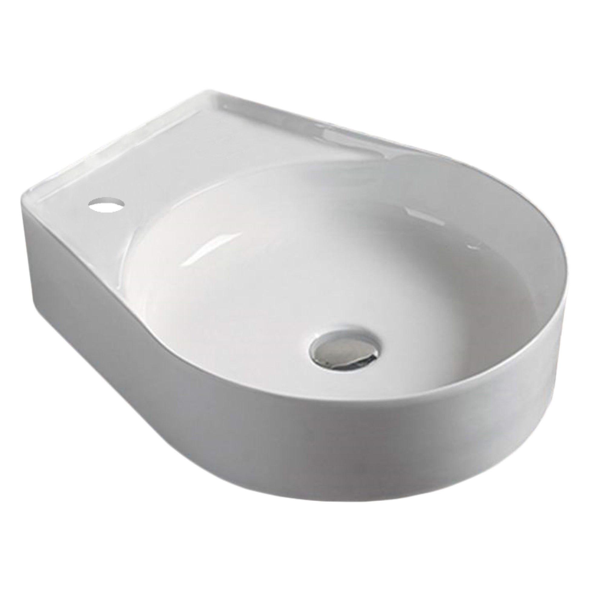 16.1-in. x 20.1-in. Oval Bathroom Vessel Sink White Enamel Glaze