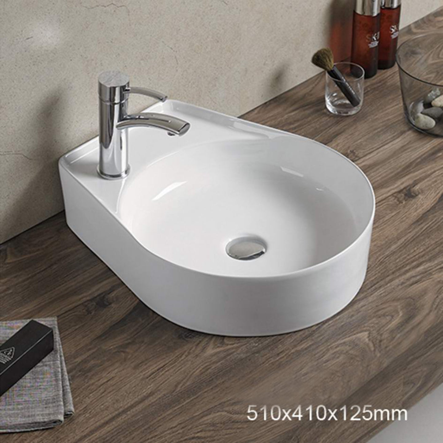 16.1-in. x 20.1-in. Oval Bathroom Vessel Sink White Enamel Glaze