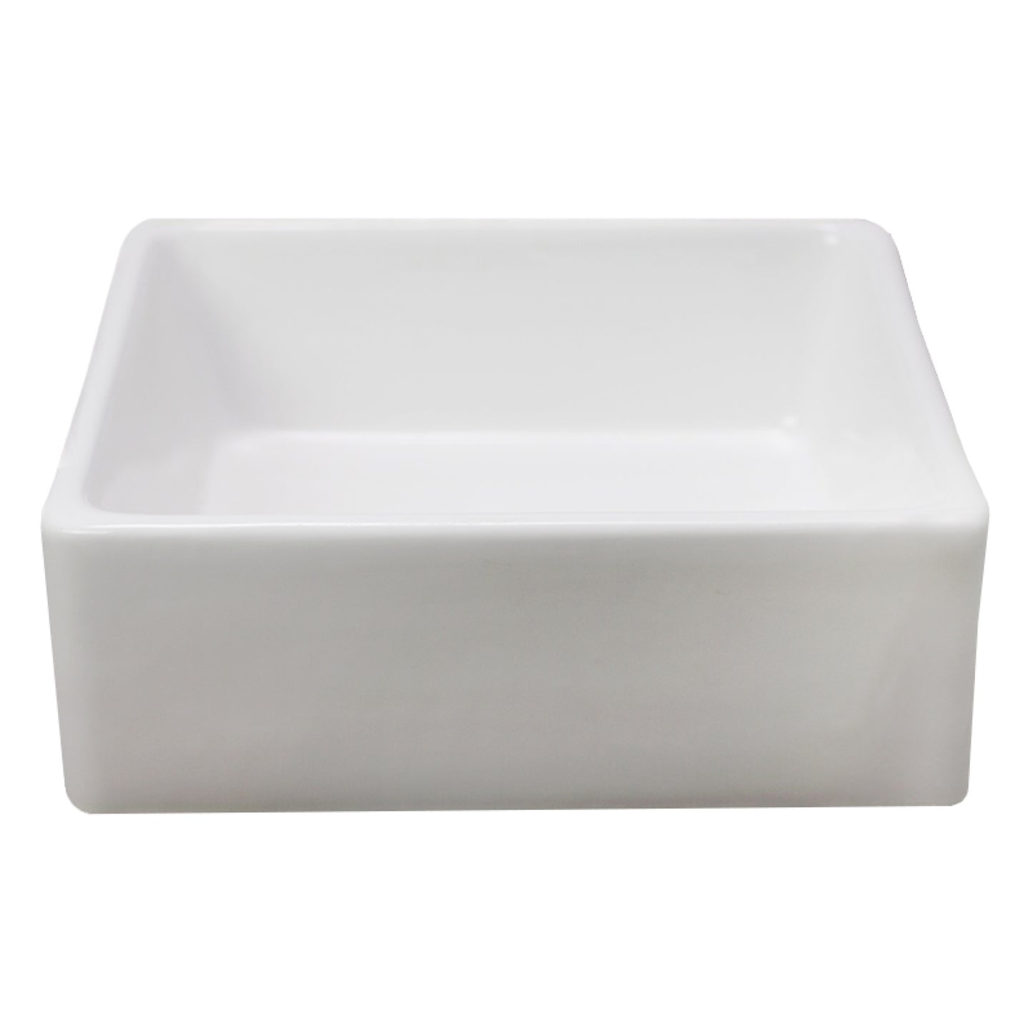 15.2-in. x 15.2-in. Square Bathroom Vessel Sink White Enamel Glaze