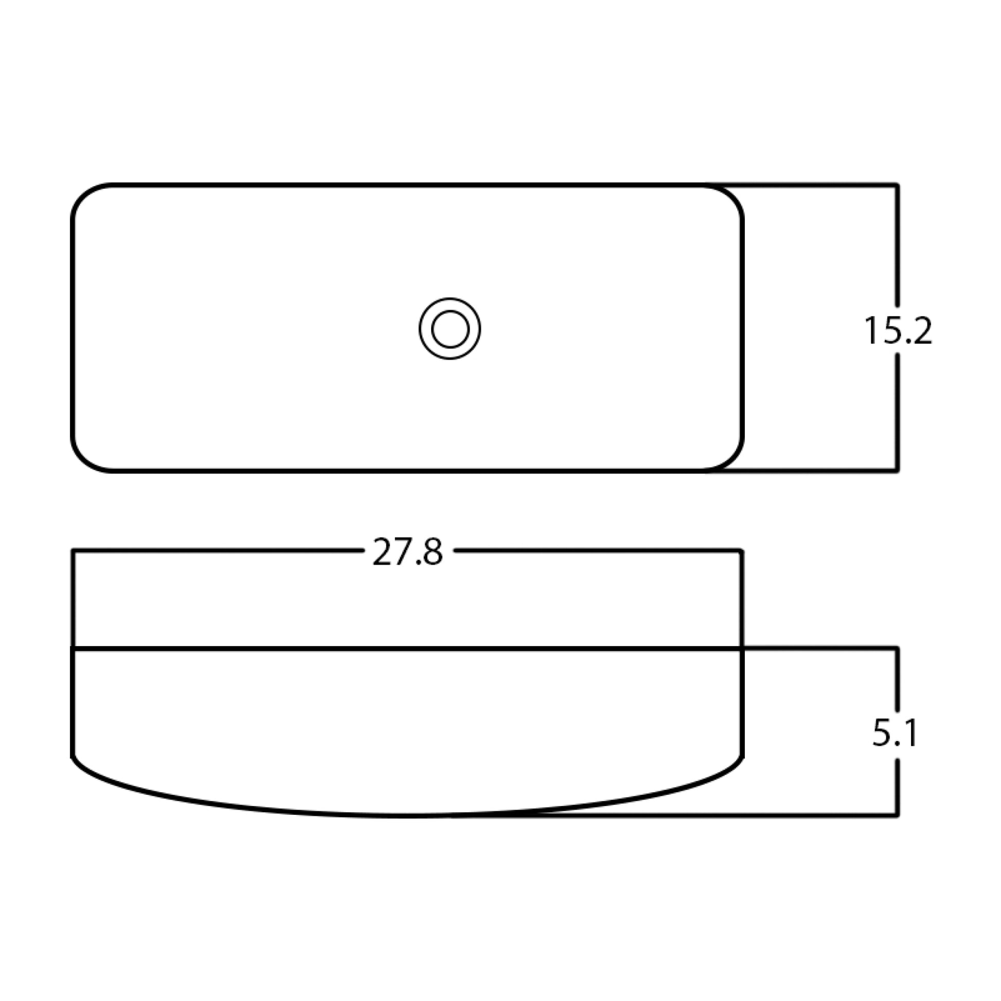 27.8-in. x 15.2-in. Rectangle Bathroom Vessel Sink White Enamel Glaze