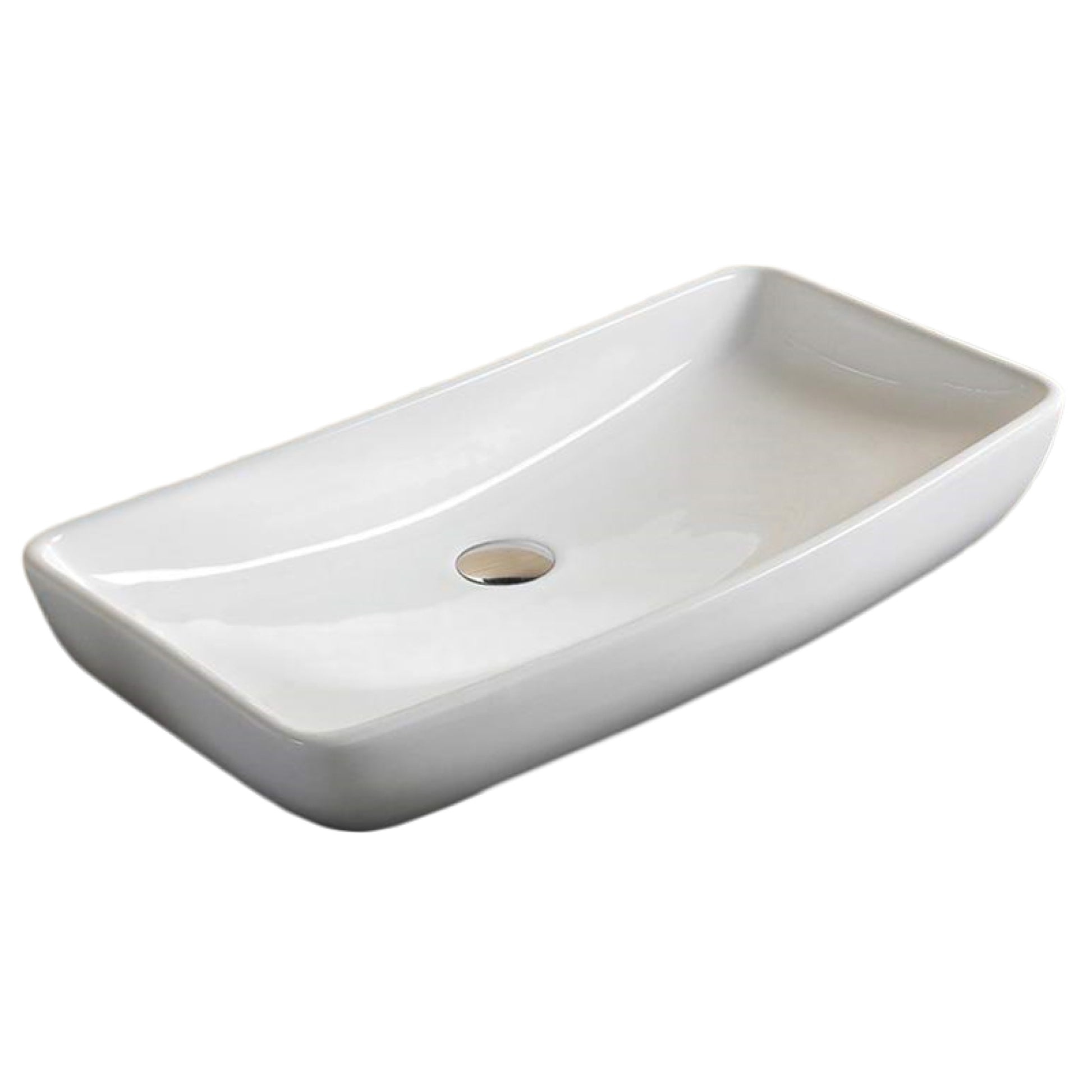 27.8-in. x 15.2-in. Rectangle Bathroom Vessel Sink White Enamel Glaze