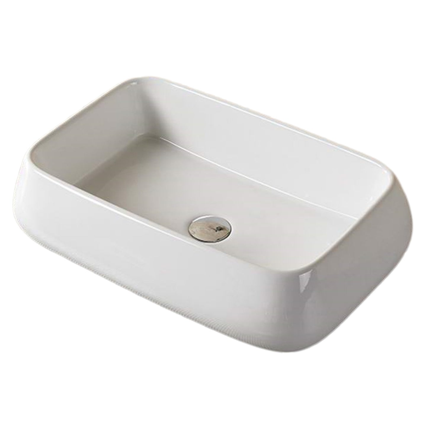 24-in. x 16.14-in. Rectangle Bathroom Vessel Sink White Enamel Glaze