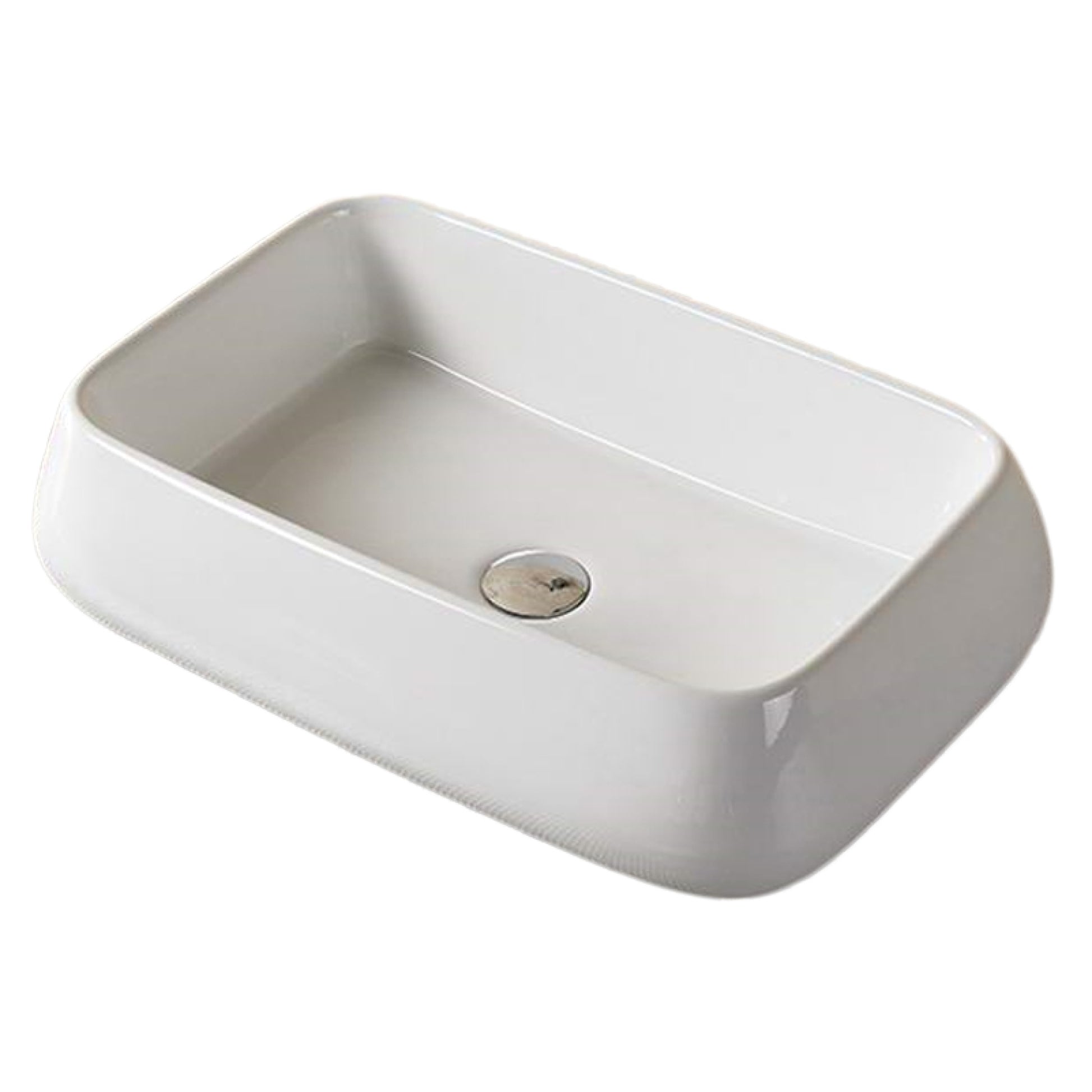 24-in. x 16.14-in. Rectangle Bathroom Vessel Sink White Enamel Glaze