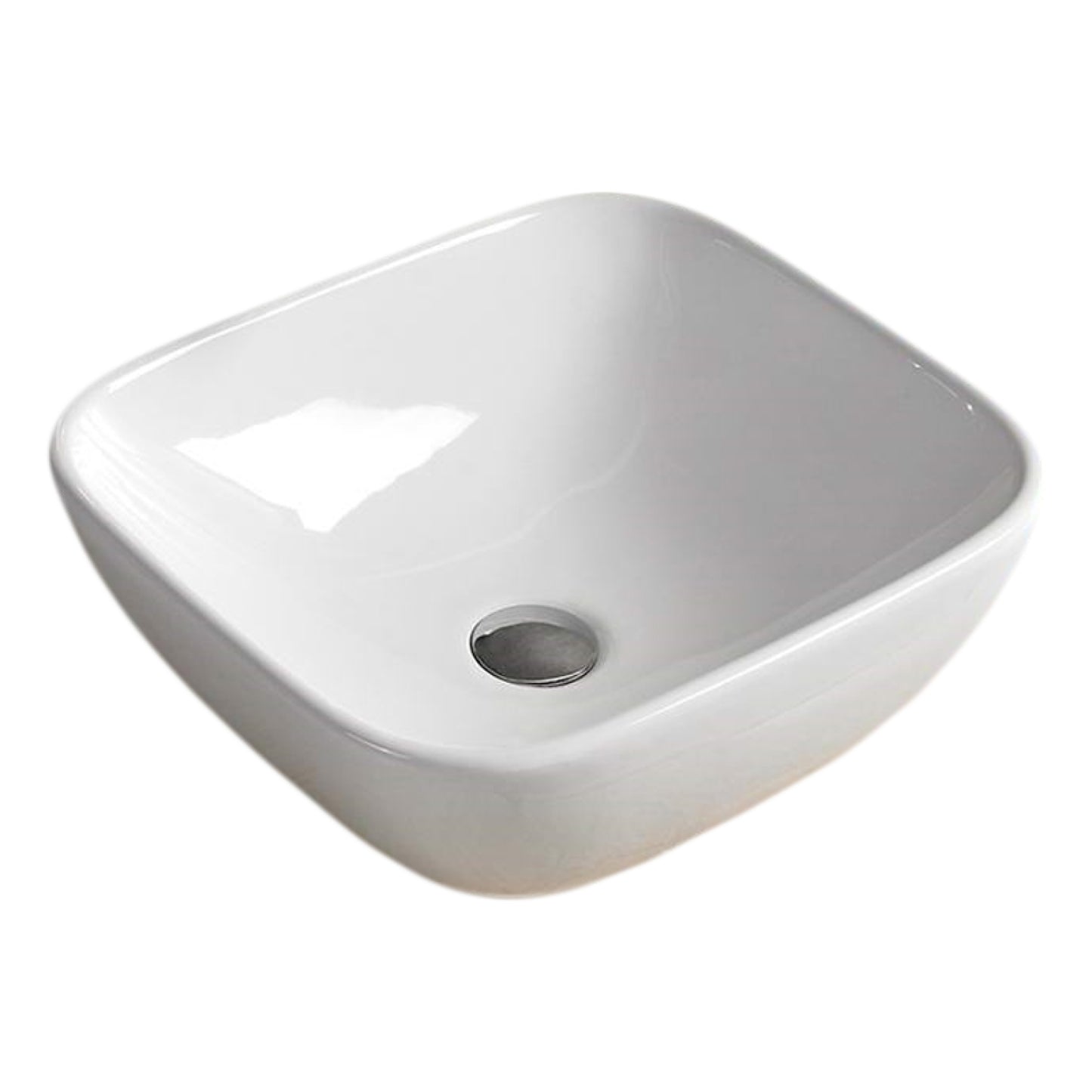 18.1-in. x 16.1-in. Rectangle Bathroom Vessel Sink White Enamel Glaze