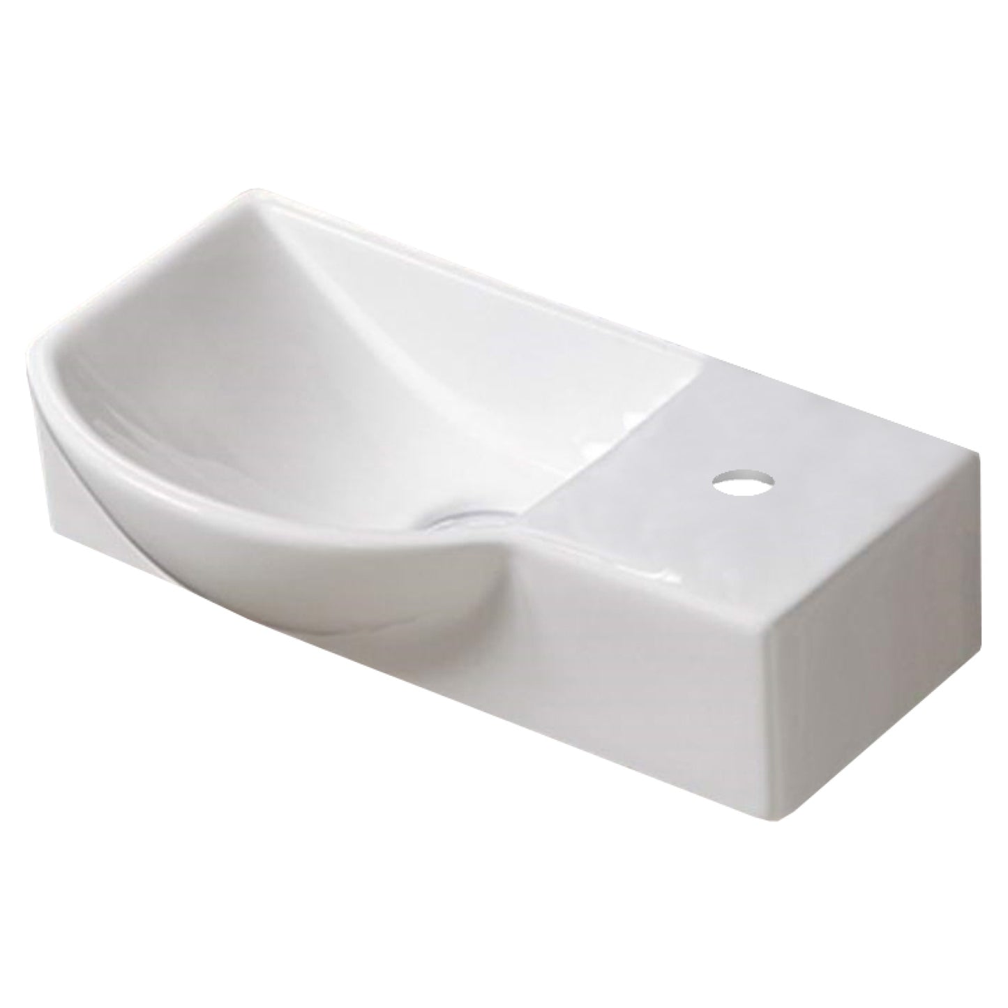 14.7-in. x 8.7-in. Rectangle Bathroom Vessel Sink White Enamel Glaze