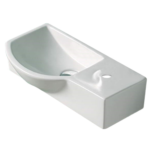 14.7-in. x 8.7-in. Rectangle Bathroom Vessel Sink White Enamel Glaze