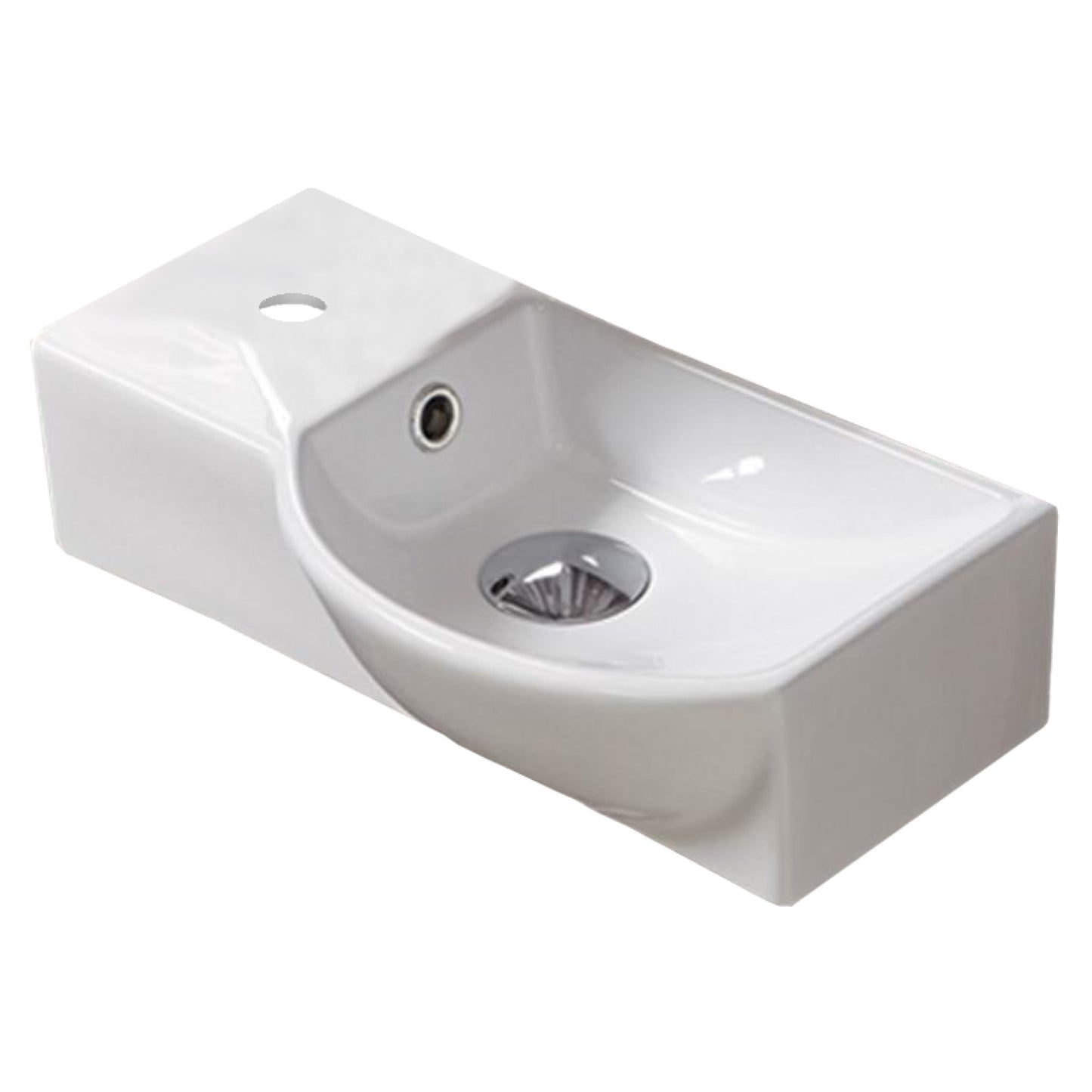 14.7-in. x 8.7-in. Rectangle Bathroom Vessel Sink White Enamel Glaze