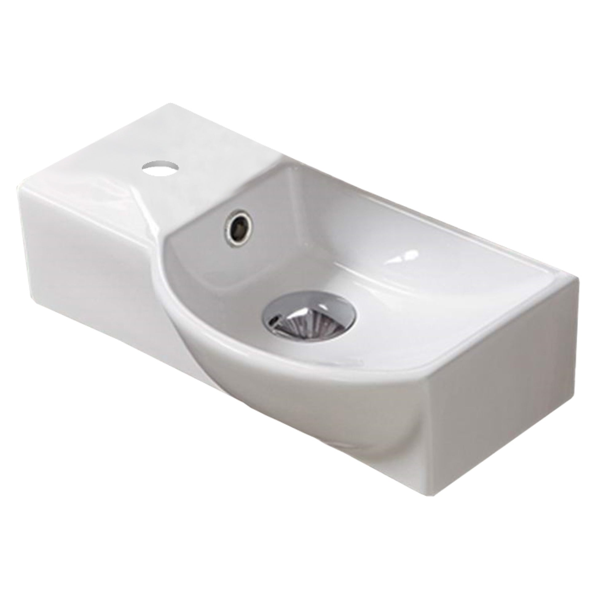 14.7-in. x 8.7-in. Rectangle Bathroom Vessel Sink White Enamel Glaze