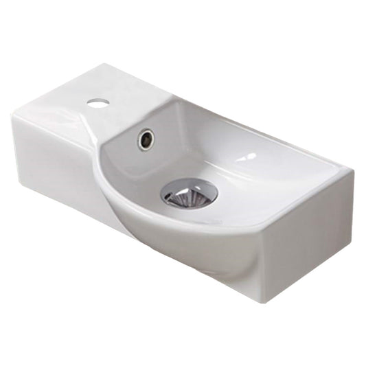 14.7-in. x 8.7-in. Rectangle Bathroom Vessel Sink White Enamel Glaze