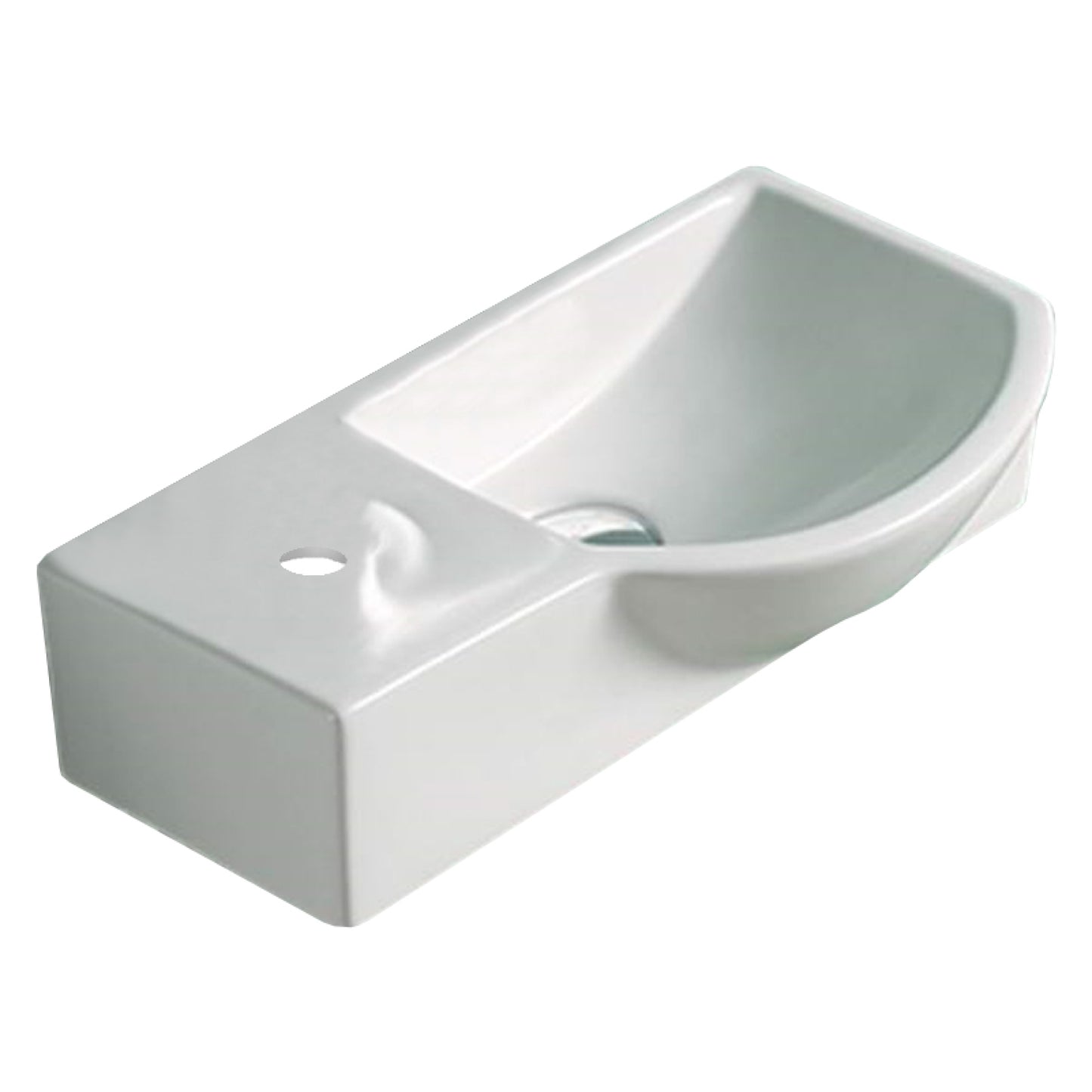 14.7-in. x 8.7-in. Rectangle Bathroom Vessel Sink White Enamel Glaze