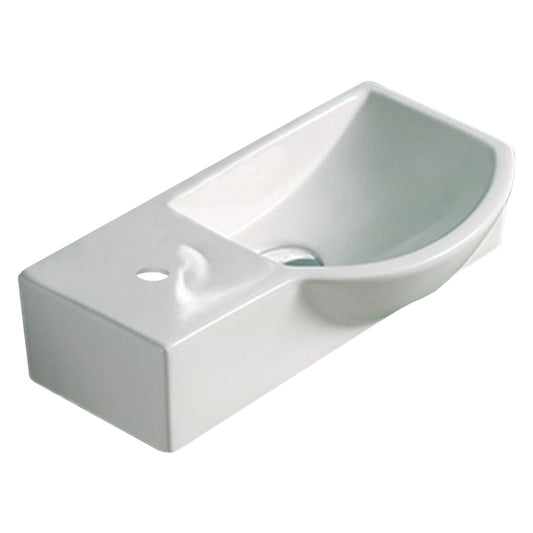 14.7-in. x 8.7-in. Rectangle Bathroom Vessel Sink White Enamel Glaze